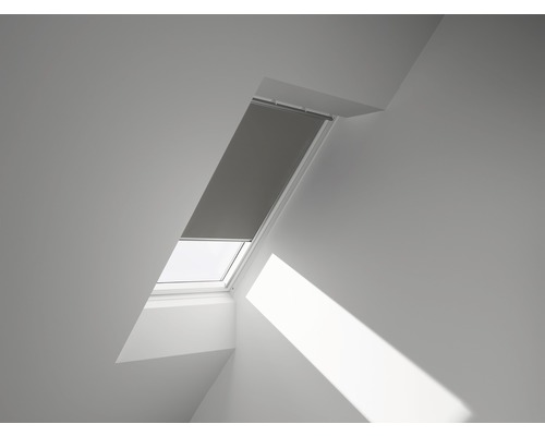 VELUX Verdunkelungsrollo uni grau manuell Rahmen aluminium DKL S08 0705S