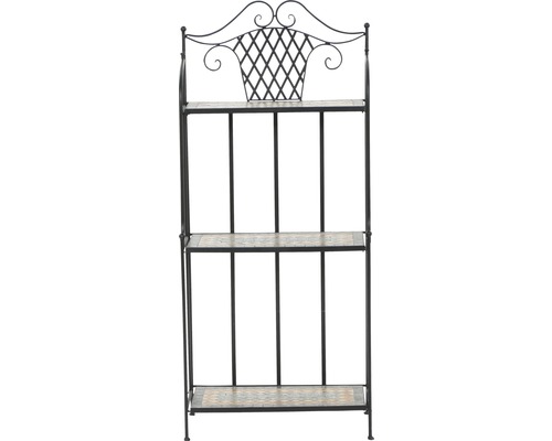 Dekoratives Standregal mit drei Ablageflächen und Metallrahmen für den Innenbereich.