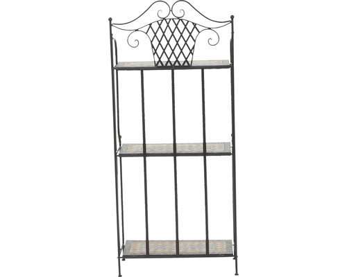 Dekoratives Regal mit drei Ablageflächen und Metallgestell