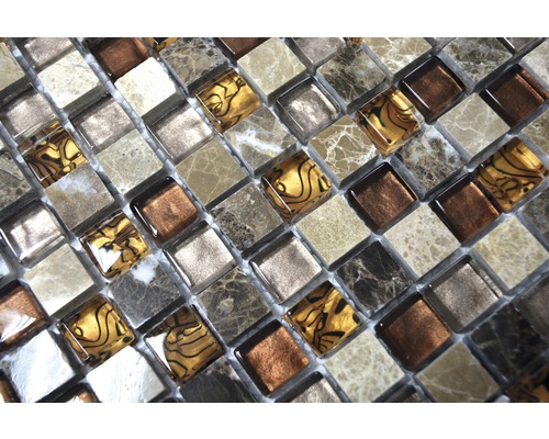 Mosaikfliesen mit Glas- und Marmoroptik