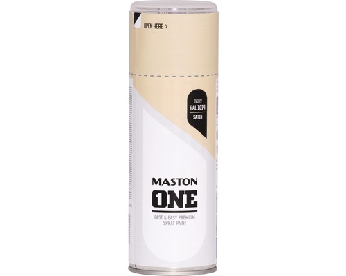 Maston ONE Sprühlack seidenmatt RAL 1014 elfenbein 400 ml Mastons One Sprühlack Dose, Elfenbein RAL 1014, Satin