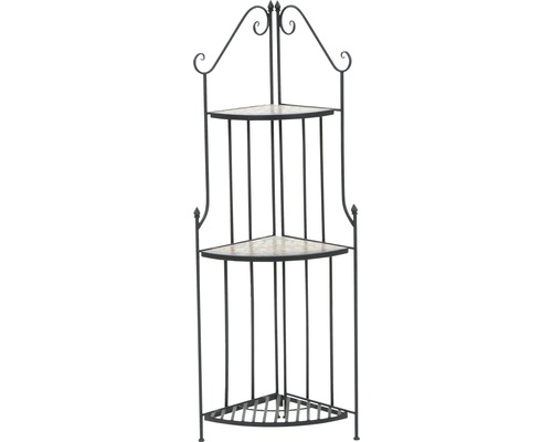 Etagere aus Metall mit drei Ablageflächen für Ecken