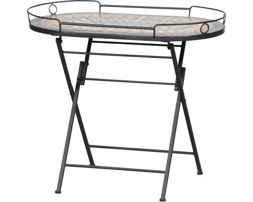 Gartentisch Gardamo Servier Prato Gestell Stahl schwarz matt, Fläche Keramik mehrfarbig, prakGartentisch zusammenklappbar Gartentisch Gardamo Servier Prato Gestell Stahl schwarz matt, Fläche Keramik mehrfarbig, prakGartentisch zusammenklappbar
