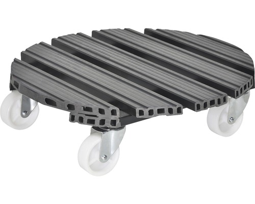 Pflanzenroller WagnerSystem WPC Ø 38,5 cm Tragkraft 200 kg anthrazit Pflanzenroller aus Kunststoff mit Rollen