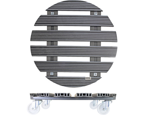 Runder Pflanzenroller aus Holz mit Rollen