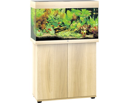 Aquariumkombination JUWEL Rio 125 SBX mit LED-Beleuchtung, Heizer, Filter und Unterschrank, helles Holz