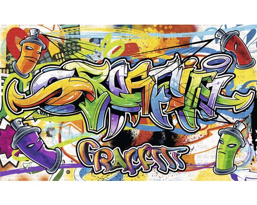 Fototapete Papier 1400 P4 Graffiti bunt 2-tlg. 254 x 184 cm