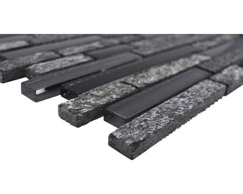 Mosaikfliese aus Glas und Stein