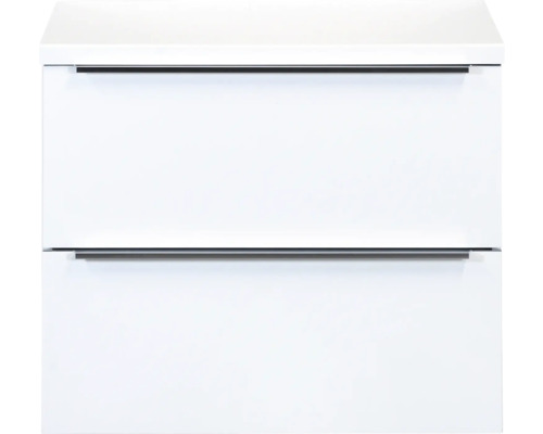 Waschbeckenunterschrank Sanox Pulse 58,6x70x50 cm mit Waschtischplatte weiß hochglanz