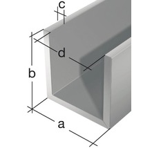 U-Profil Aluminium silber 12 x 10 x 1,5 mm 1,5 mm , 2 m-thumb-1