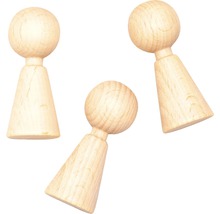 Drei Holzspielfiguren