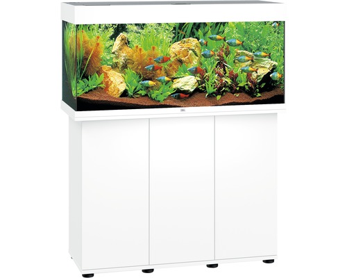 Aquariumkombination JUWEL Rio 180 SBX mit LED-Beleuchtung, Heizer, Filter und Unterschrank, weiß