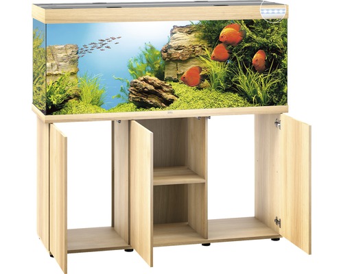 Aquarium Kombination mit Unterschrank, komplett ausgestattet mit Fischen und Pflanzen