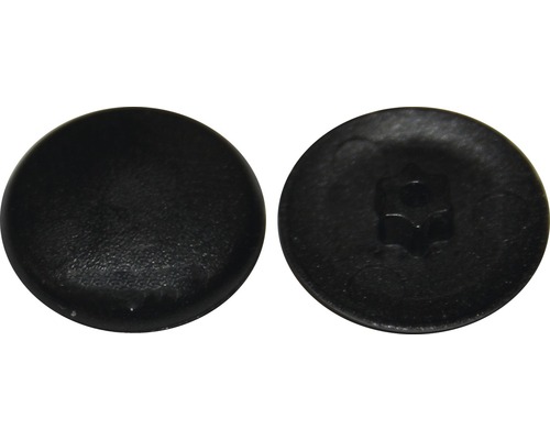 Abdeckkappe für I-Stern T 25, Schwarz, Kunststoff, 50 Stück Zwei schwarze Abdeckkappen
