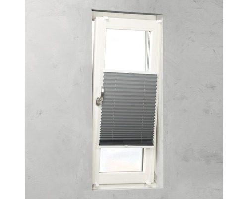 SOLUNA Faltenplissee ohne Bohren Thermo verdunkelnd mit Seitenverspannung, grau, 100x130 cm SOLUNA Faltenplissee ohne Bohren Thermo verdunkelnd mit Seitenverspannung, grau, 100x130 cm
