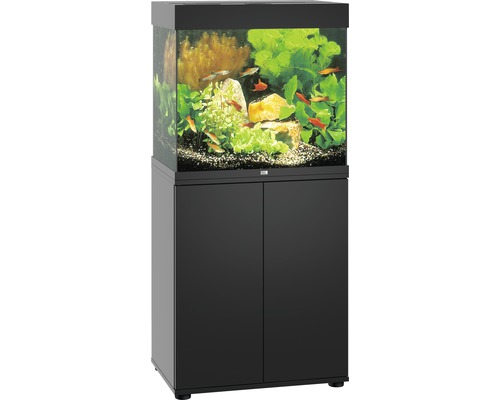 Aquariumkombination JUWEL Lido 120 SBX mit LED-Beleuchtung, Heizer, Filter und Unterschrank, schwarz