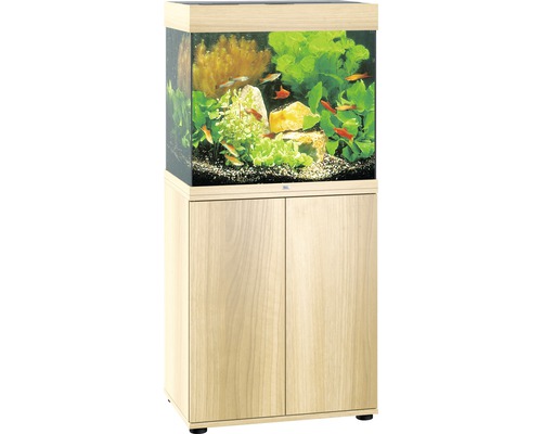 Aquariumkombination JUWEL Lido 120 SBX mit LED-Beleuchtung, Heizer, Filter und Unterschrank, helles Holz