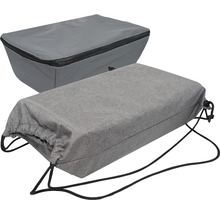 Graue Transporttaschen mit Reißverschluss und Kordelzug