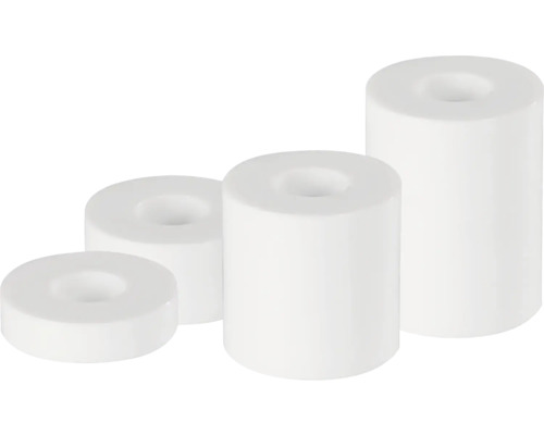 Distanzhülsen-Set 5, 10, 20, 30 mm, weiß, 20 Stück Keramik Abstandshalter in verschiedenen Größen