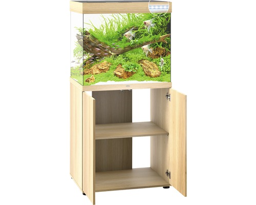 Aquarium mit Unterschrank und Fischen