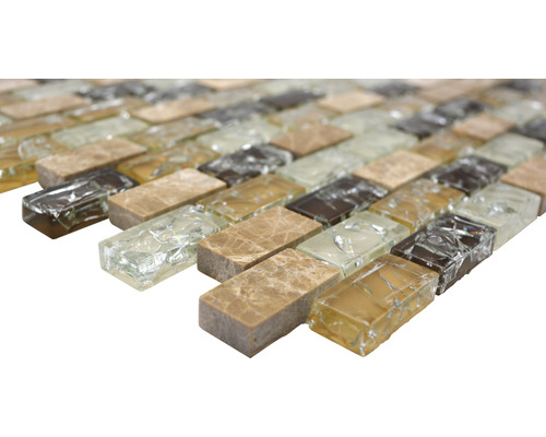 Mosaikfliese mit Glas- und Marmoroptik