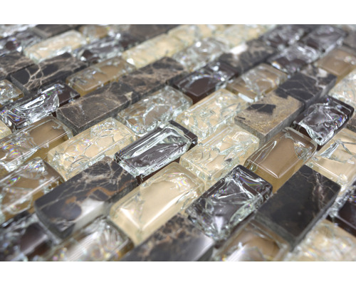 Mosaikfliese mit Glas- und Steinoptik für Wand- und Bodenbeläge