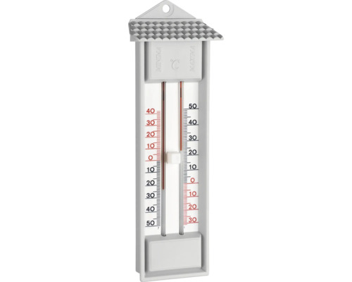 Innen- und Außenthermometer Analog TFA Kunststoff grau mit minimal/maximal Anzeige Thermometer zur Messung der Temperatur
