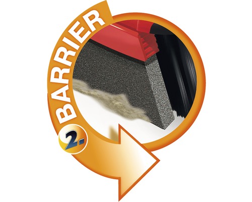 Barriere Detailansicht mit Dämmmaterial
