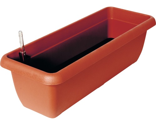 Blumenkasten Geli Aqua Andalucia Kunststoff 60x23x18 cm terracotta Rechteckiger Pflanzkasten mit Wasserstandsanzeiger