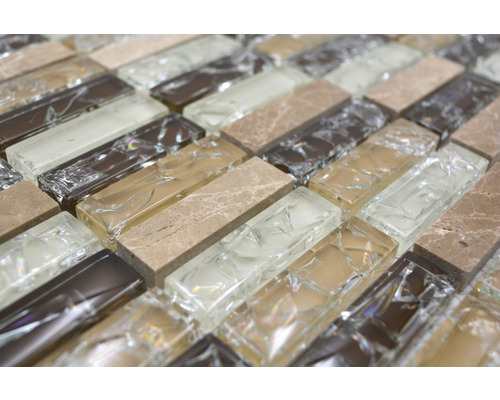 Mosaikfliese aus Glas und Stein