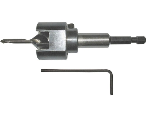 Bohrer mit Senker und mitdrehendem Tiefenanschlag DM 5,5 mm Holzsenker mit Sechskantschaft und Inbusschlüssel