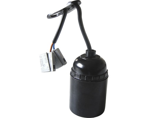 Renovierfassung E27 schwarz, 10 Stück Lampenfassung mit Anschlussklemme und Kabel