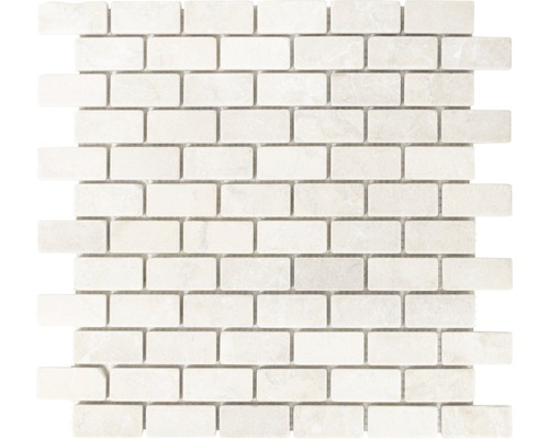 Natursteinmosaik Marmor Brick XNT46692 30,5x30,5 cm weiß Mosaikfliese aus Marmor in rechteckiger Form