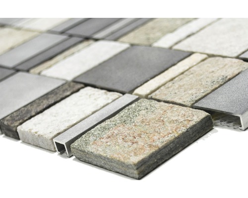 Mosaikfliese aus Stein- und Aluminiummaterialien