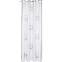 Vorhang mit abstraktem Muster und Ösenaufhängung