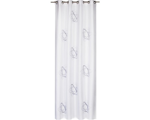 Vorhang mit abstraktem Muster und Ösenaufhängung