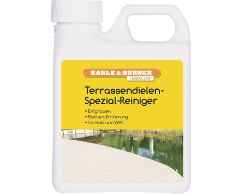Terrassendielen Spezial-Reiniger 1l Karle and Rubner Terracon Terrassendielen Spezial Reiniger in einer weißen Plastikflasche