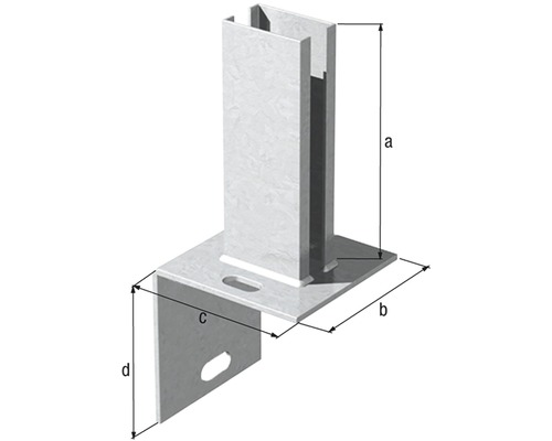 L-Pfostenfuß ALBERTS für Profilrohrpfosten 60 x 40 mm L-Pfostenfuß ALBERTS für Profilrohrpfosten 60 x 40 mm