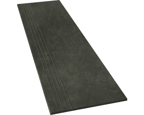 Feinsteinzeug Treppenstufe HOMEtek black 30x120 cm schwarz matt