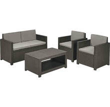 Loungeset Jardin Monaco Kunststoff 4-Sitzer 4-teilig graphit