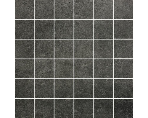Feinsteinzeugmosaik Mirava Hometek black 29,8x29,8 cm schwarz matt