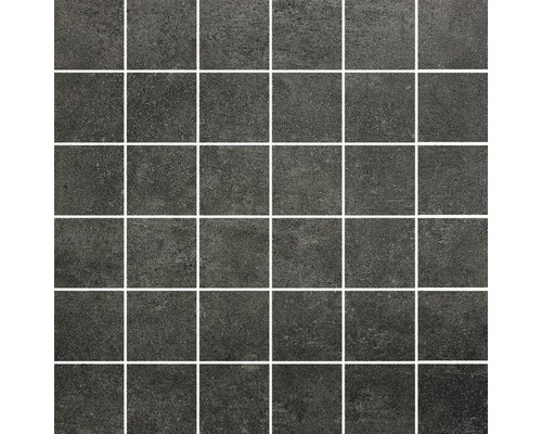 Feinsteinzeugmosaik Mirava Hometek black 29,8x29,8 cm schwarz matt Quadratische Mosaikfliesen für Wand und Boden