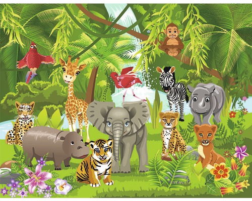 Fototapete Vlies 16085 Kids Jungle Animals 5-tlg. 250 x 180 cm