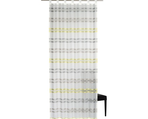 Gardine mit Schlaufen und horizontalem Streifenmuster