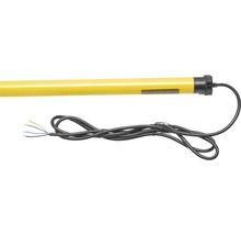 Gelber Rolladenmotor mit schwarzem Kabel