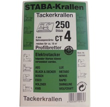 STABA Krallen Tackernadeln, 250 Stück, CT 4 für Elektrotacker