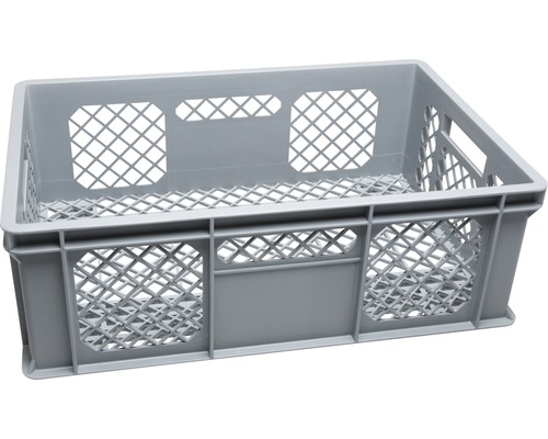 Stapelkorb Eurobox 40 l 600x200x400 mm grau Graue Kunststoffbox mit Gitterstruktur
