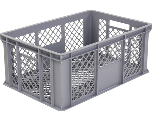 Stapelkorb Eurobox 61 l 600x320x400 mm grau Graue Kunststoffbox mit Gitterwänden