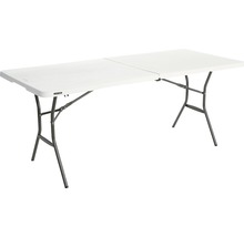 Weißer Klapptisch mit Stahlgestell