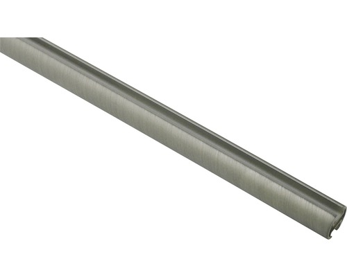 Vorhangstange mit Innenlauf II Kira silber 240 cm Ø 19 mm Kantenschutzprofil aus Kunststoff